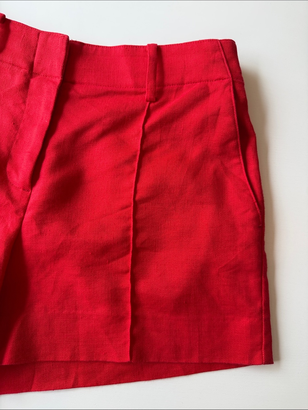 J. Crew Red High-Waist Pleated Tailored Shorts - Picture 3 of 6